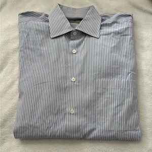 Flawless Striped Men’s Size 42 Long Sleeve Cotton Button Up Shirt By Canali